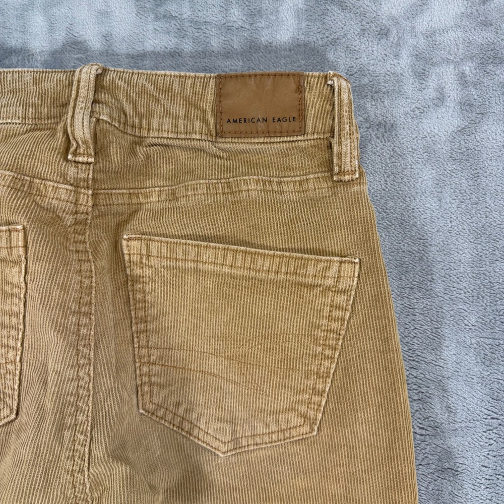 American Eagle Mom Straight Corduroy Jeans Women's Size 000 Tan Pants - Picture 6 of 8
